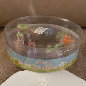 Colorful Birthday Candleholders Set of 8